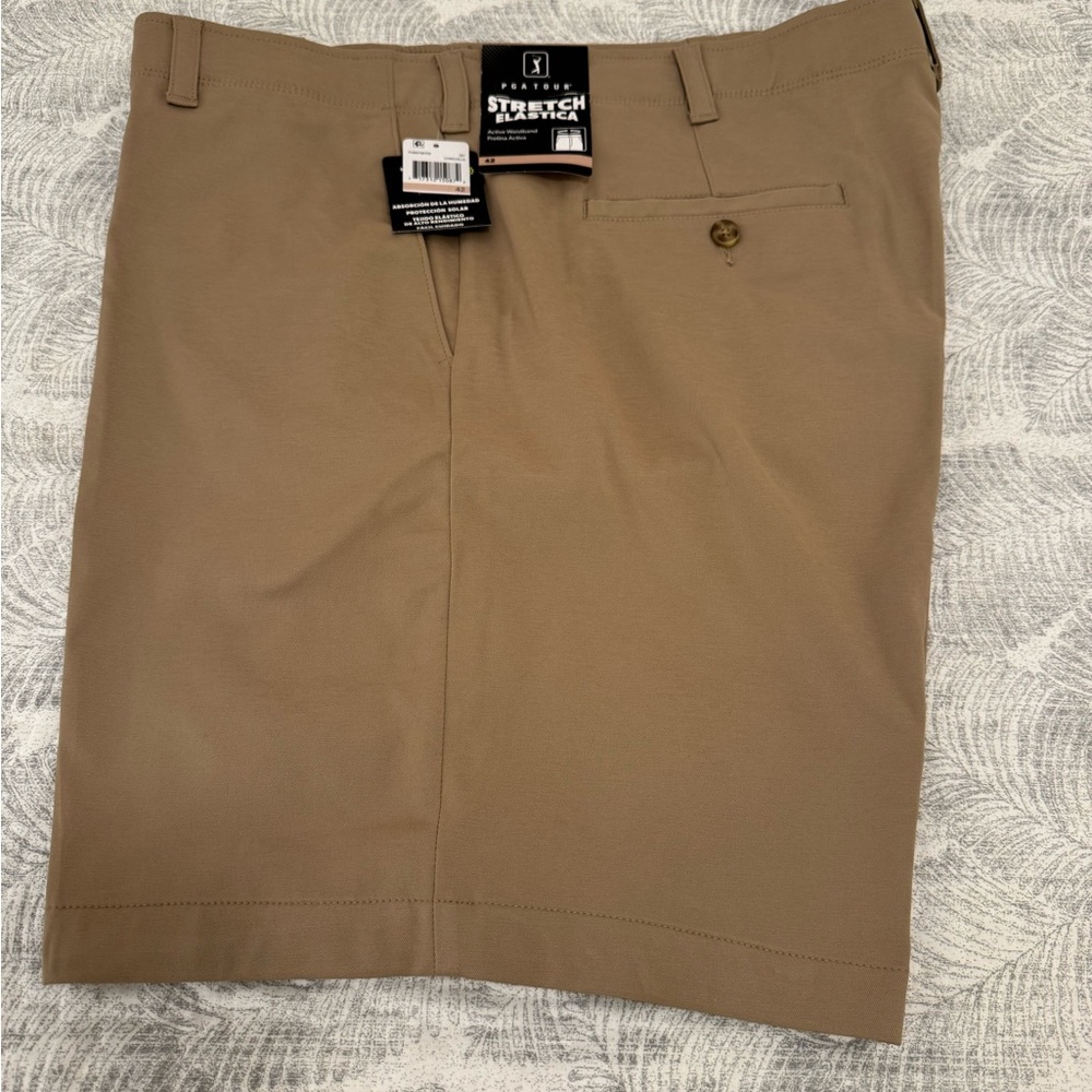 PGA Tour Men's Brown Flat Front Shorts